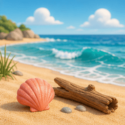 Cartoon artwork for At the Beach